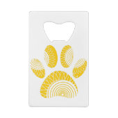 Yellow Sunflower Dog Paw Print Creditkaart Flessenopener (Achterkant)