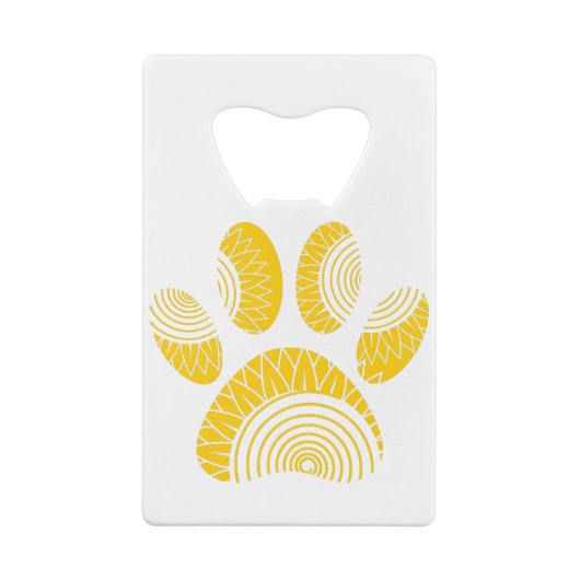 Yellow Sunflower Dog Paw Print Creditkaart Flessenopener (Achterkant)