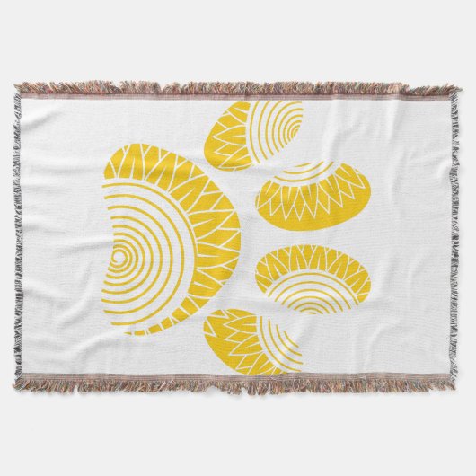 Yellow Sunflower Dog Paw Print Deken (Voorkant)