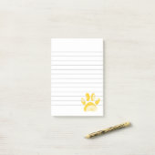 Yellow Sunflower Dog Paw Print led Post-it® Notes (Op bureau)
