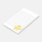 Yellow Sunflower Dog Paw Print led Post-it® Notes (Schuin)