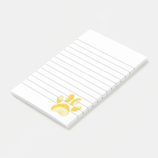 Yellow Sunflower Dog Paw Print led Post-it® Notes (Schuin)