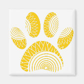 Yellow Sunflower Dog Paw Print Magneet (Voorkant)