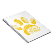 Yellow Sunflower Dog Paw Print Notitieboek (Rechterzijde)