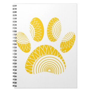 Yellow Sunflower Dog Paw Print Notitieboek