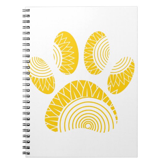 Yellow Sunflower Dog Paw Print Notitieboek (Voorkant)