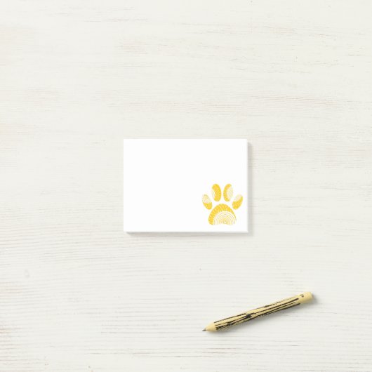 Yellow Sunflower Dog Paw Print Post-it® Notes (Op bureau)