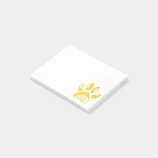 Yellow Sunflower Dog Paw Print Post-it® Notes (Schuin)