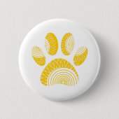 Yellow Sunflower Dog Paw Print Ronde Button 5,7 Cm (Voorkant)