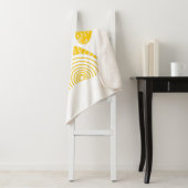 Yellow Sunflower Dog Paw Print Sherpa Deken (In situ)