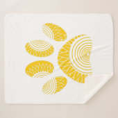 Yellow Sunflower Dog Paw Print Sherpa Deken (Voorkant (horizontaal))