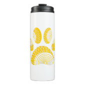 Yellow Sunflower Dog Paw Print Thermosbeker (Voorkant)