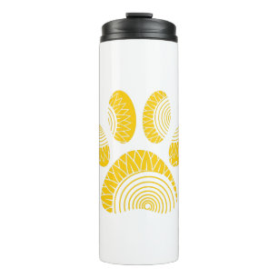Yellow Sunflower Dog Paw Print Thermosbeker
