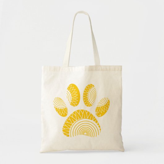 Yellow Sunflower Dog Paw Print Tote Bag (Voorkant)