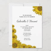 Yellow Sunflower Edge Engagement Party Kaart (Voorkant)