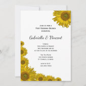 Yellow Sunflower Edge Post Wedding Brunch Kaart (Voorkant)