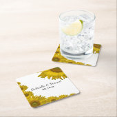 Yellow Sunflower Edge Wedding Kartonnen Onderzetters (Insitu)