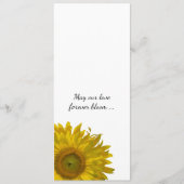 Yellow Sunflower Edge Wedding Programme Programmakaart (Voorkant)
