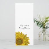Yellow Sunflower Edge Wedding Programme Programmakaart (Staand voorkant)