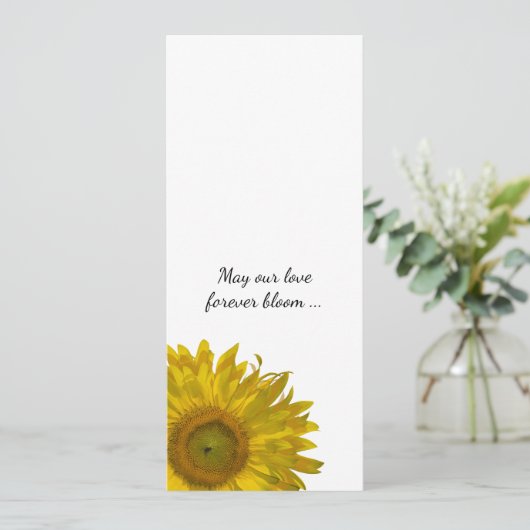 Yellow Sunflower Edge Wedding Programme Programmakaart (Staand voorkant)