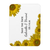 Yellow Sunflower Edge Wedding Save the Date Magneet (Verticaal)