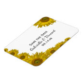 Yellow Sunflower Edge Wedding Save the Date Magneet (Linkerzijde)