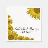 Yellow Sunflower Edge Wedding Servetten (Voorkant)