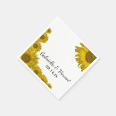 Yellow Sunflower Edge Wedding Servetten (Hoek)