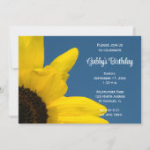 Yellow Sunflower en Blue Sky Birthday Party Kaart (Voorkant)