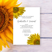 Yellow Sunflower Engagement Party Kaart
