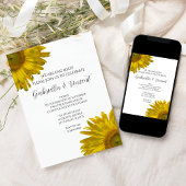 Yellow Sunflower Engagement Party Kaart