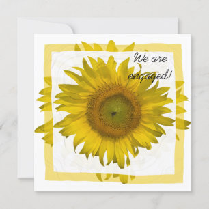 Yellow Sunflower Engagement Party Kaart