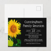 Yellow Sunflower Family Reunion Uitnodiging Briefkaart (Voorkant / Achterkant)