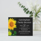 Yellow Sunflower Family Reunion Uitnodiging Briefkaart (Staand voorkant)