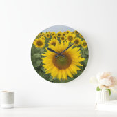 Yellow Sunflower Field Harvest Clock Grote Klok (Huis)