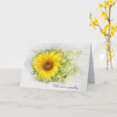 Yellow Sunflower Field Sympathicard Kaart (Gele Bloem)