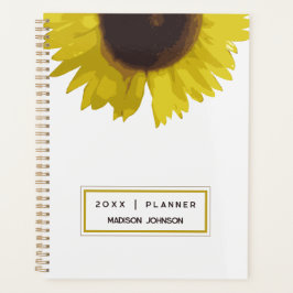 Yellow Sunflower Floral Custom Name 2026 Planner