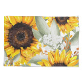 Yellow Sunflower Floral Rustic Fall Flower Kussensloop (Achterkant)