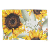 Yellow Sunflower Floral Rustic Fall Flower Kussensloop (Voorkant)