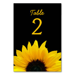 Yellow Sunflower Flower Black Wedding Kaart