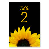 Yellow Sunflower Flower Black Wedding Kaart (Voorkant)