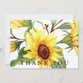 Yellow Sunflower Funeral Custom Text Ik dank u Bedankkaart (Voorkant)