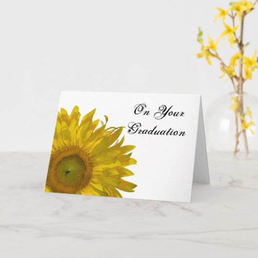 Yellow Sunflower Graduation Congratulations Kaart (Gele Bloem)