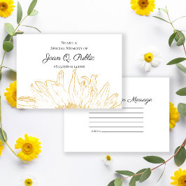 Yellow Sunflower Graphic Deel een Geheugenbegrafen Notitiekaartje