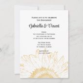 Yellow Sunflower Graphic Engagement Party Kaart (Voorkant)