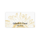 Yellow Sunflower Graphic Wedding Etiket (Voorkant)