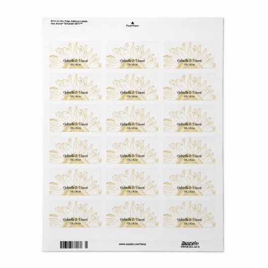 Yellow Sunflower Graphic Wedding Etiket (Full Sheet)