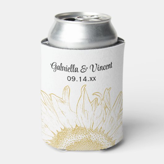 Yellow Sunflower Graphic Wedding Favor Blikjeskoeler (Blikje Voorkant)