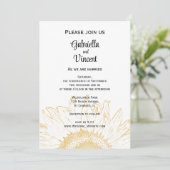 Yellow Sunflower Graphic Wedding Kaart (Staand voorkant)