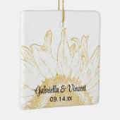 Yellow Sunflower Graphic Wedding Keramisch Ornament (Rechts)